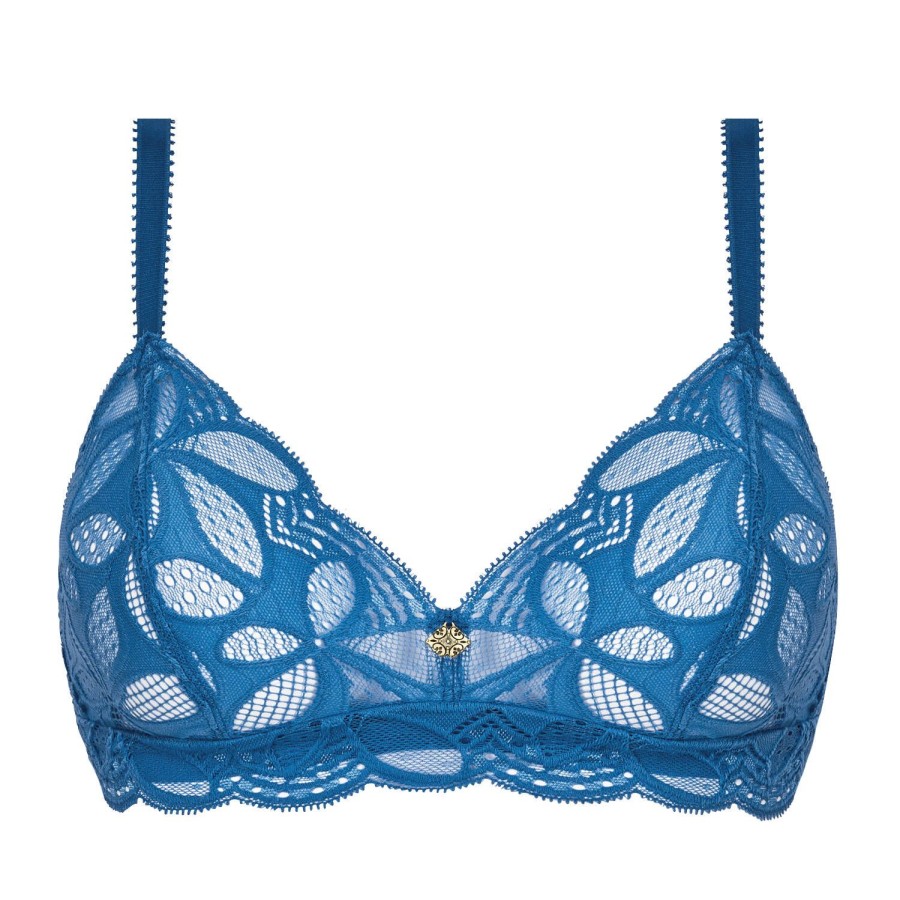 Soutiens-Gorge Antigel | Soutien-Gorge Triangle En Dentelle Stricto Cobalt