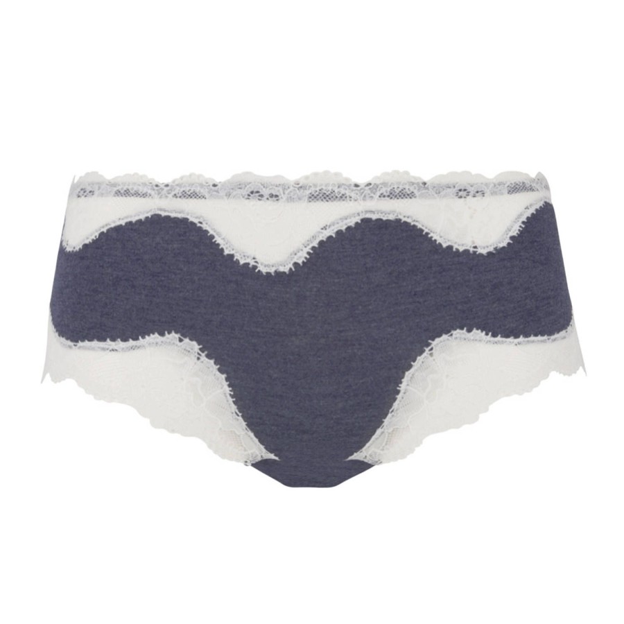 Lingerie De Nuit Antigel | Shorty Bleu Chine Nacre