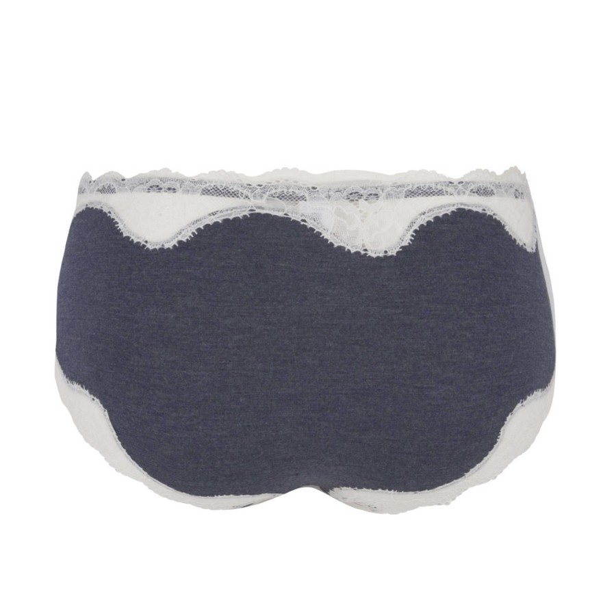 Lingerie De Nuit Antigel | Shorty Bleu Chine Nacre