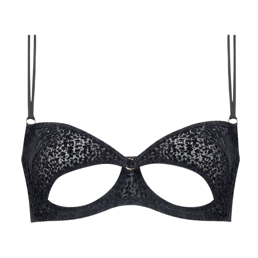 Soutiens-Gorge Coco de Mer | Soutien-Gorge Balconnet Ouvert Black Glitter