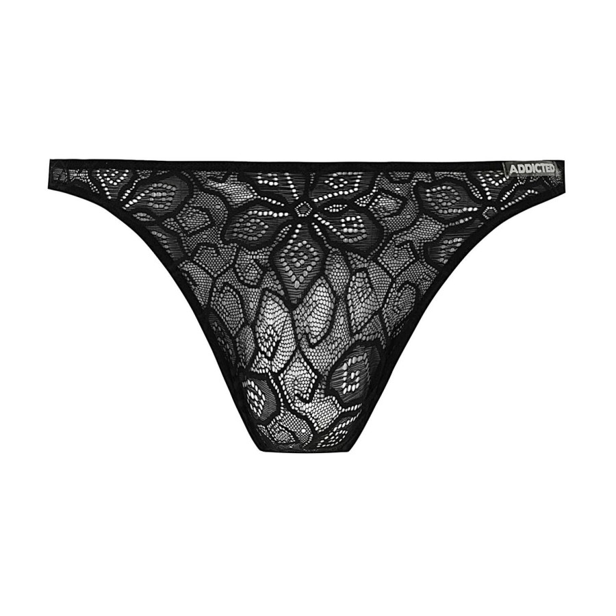 Homme Addicted Slip Homme | Slip Homme En Dentelle Noir