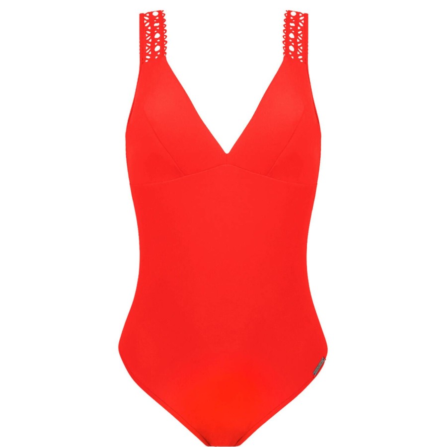 Maillots De Bain Lise Charmel Autres Formes | Maillot De Bain 1 Piece Sans Armatures Orange Couture