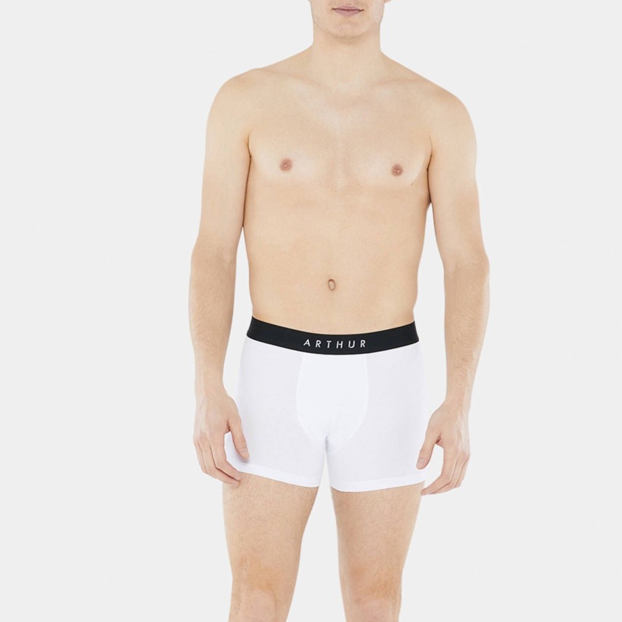 Homme Arthur Boxer Homme | Boxer Homme En Coton Blanc