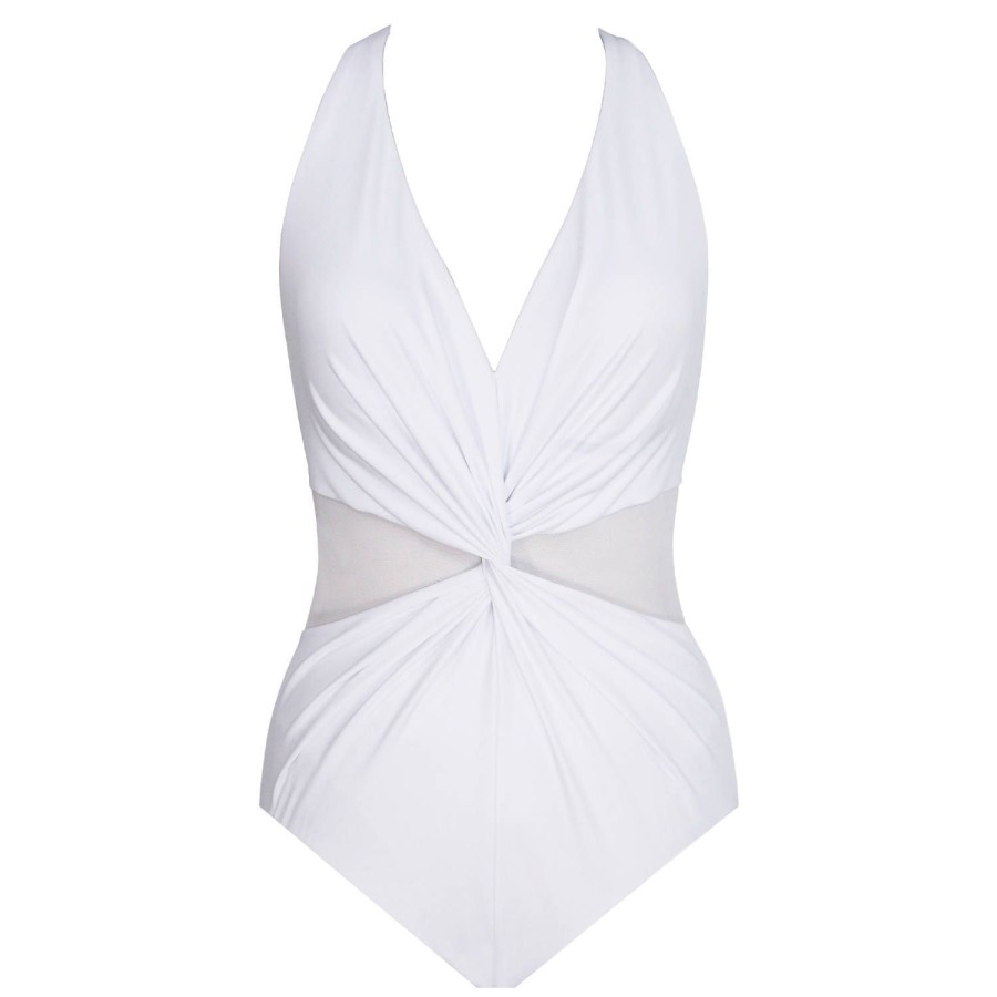 Maillots De Bain Miraclesuit Gainant / Sculptant / Ventre Plat | Maillot De Bain 1 Piece Gainant Wrapture Sans Armatures Blanc