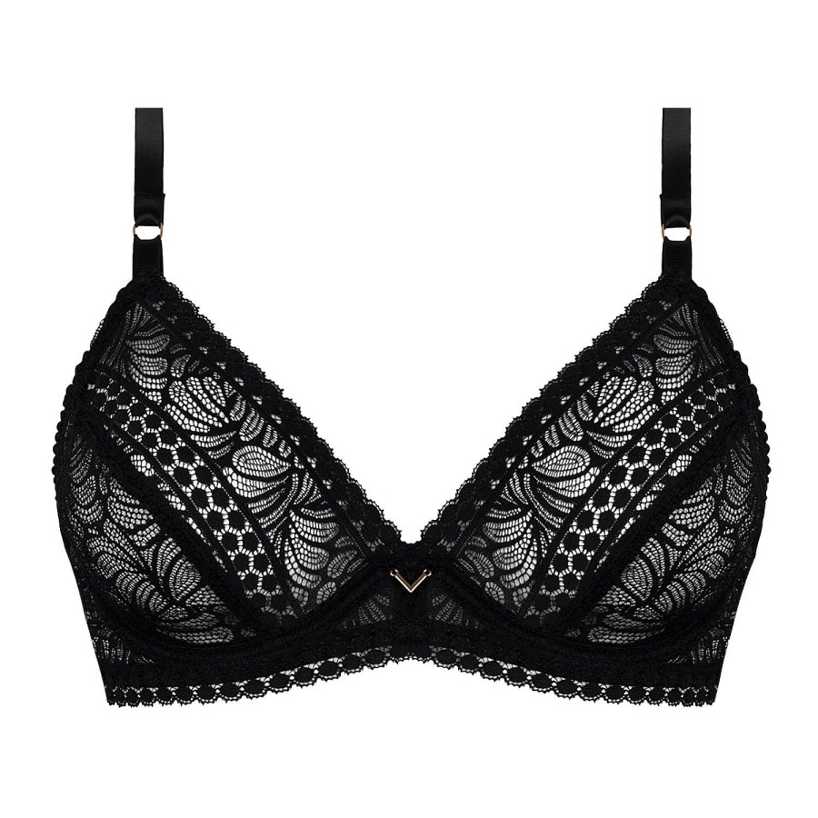 Soutiens-Gorge Antigel | Soutien-Gorge Triangle Armatures En Dentelle Noir