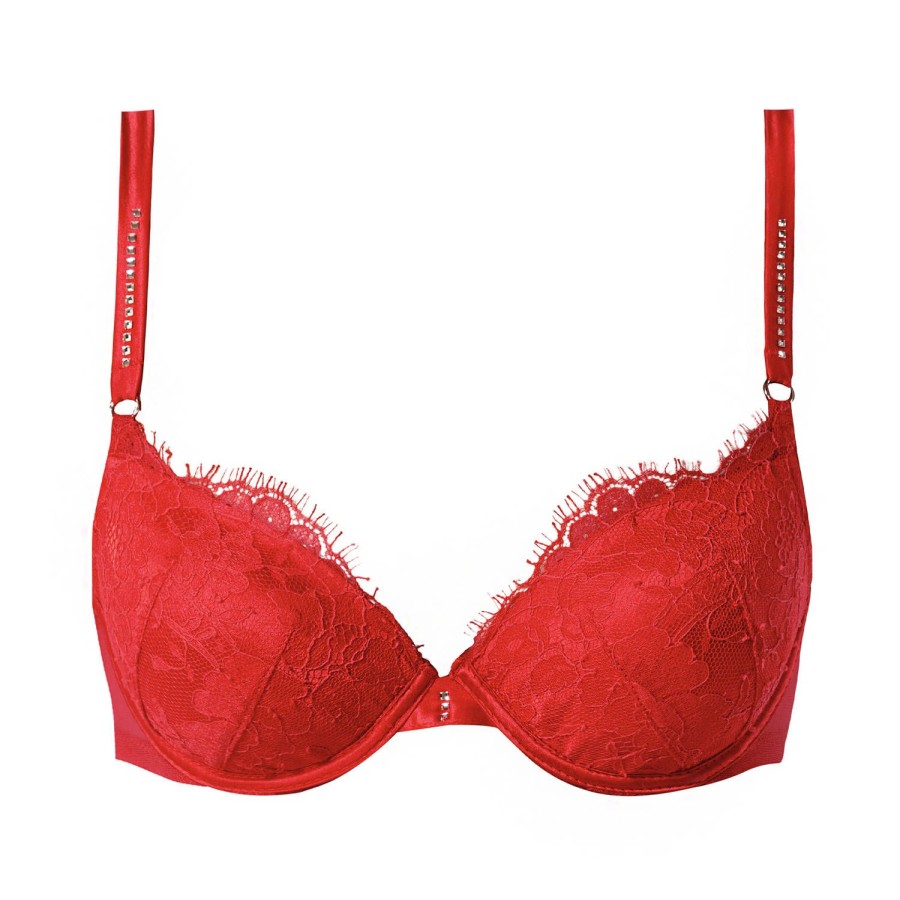 Soutiens-Gorge Valery | Soutien-Gorge Push-Up En Dentelle Rouge