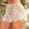 Lingerie De Nuit Marjolaine | Short En Dentelle Ivoire