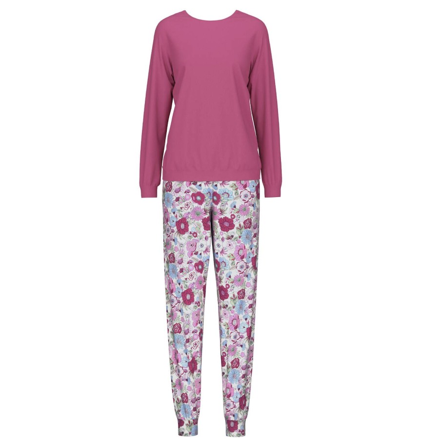 Lingerie De Nuit Calida | Pyjama Sweat En Coton Red Violet