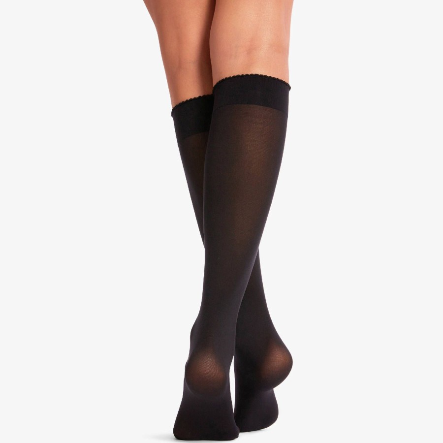 Lingerie Wolford | Mi-Bas Opaque 50 Deniers Noir