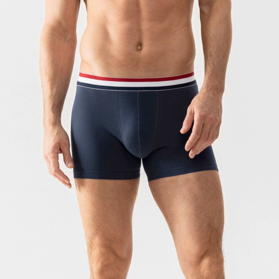 Homme Mey Boxer Homme | Boxer Homme En Coton Yacht Blue