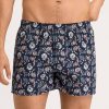 Homme Hanro Calecon Homme | Calecon Homme En Coton Navy Botany Print