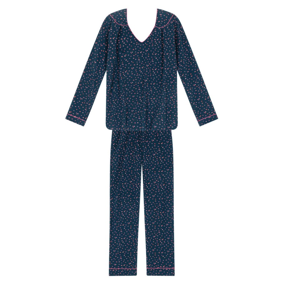 Lingerie De Nuit Le Chat | Pyjama En Coton Marine