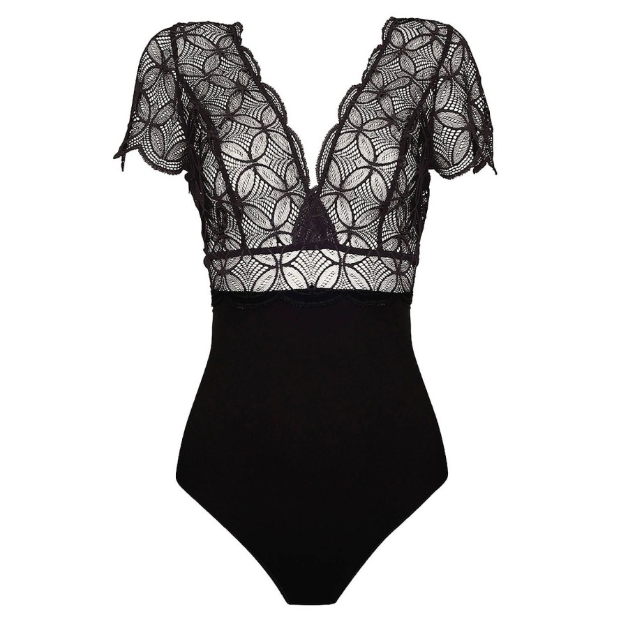 Lingerie Empreinte | Body En Dentelle Reglisse