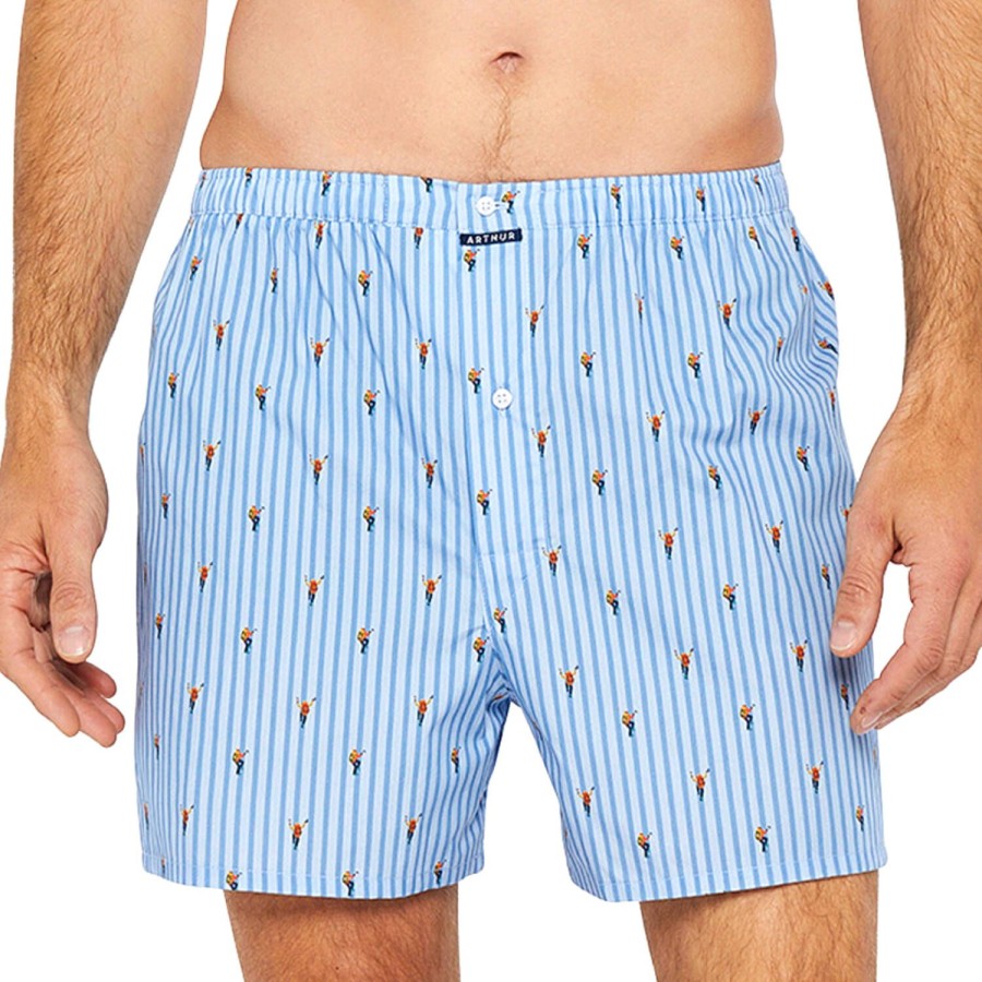 Homme Arthur Calecon Homme | Calecon Homme En Coton Bleu