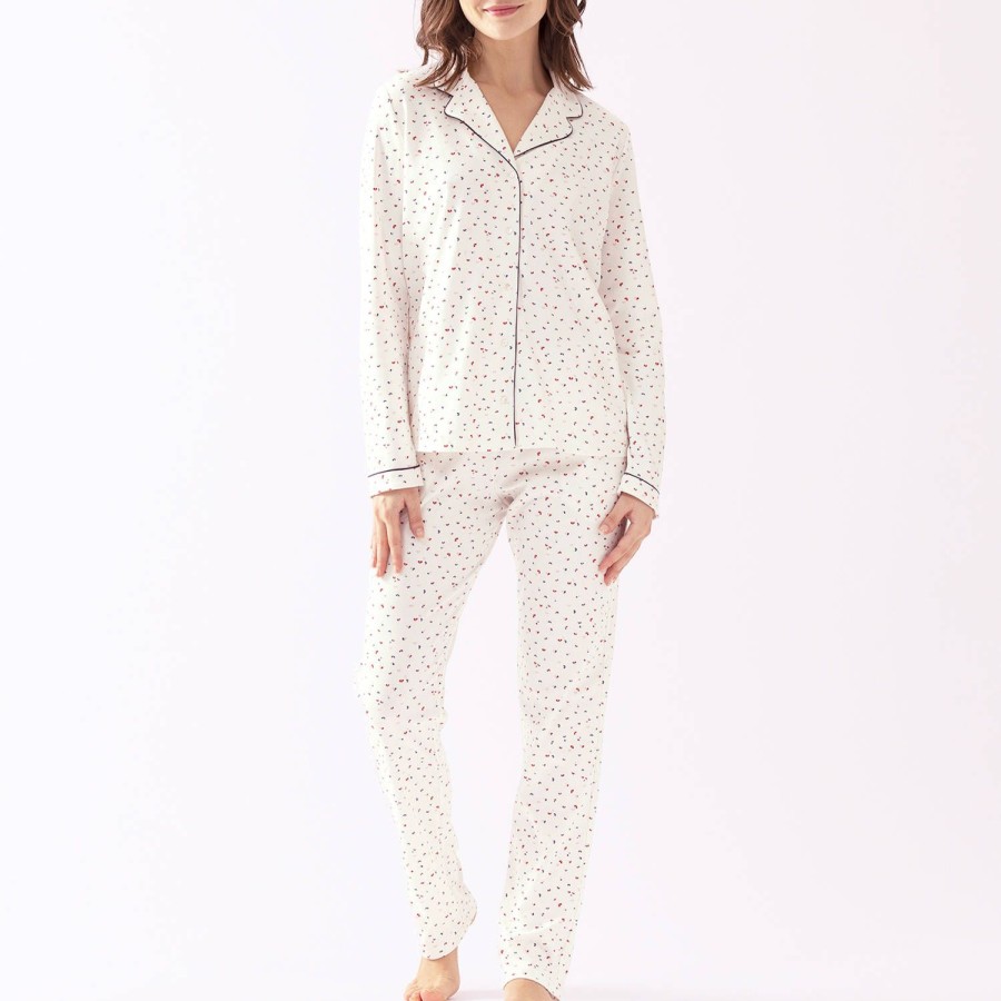 Lingerie De Nuit Le Chat | Pyjama Chemise En Coton Ecru