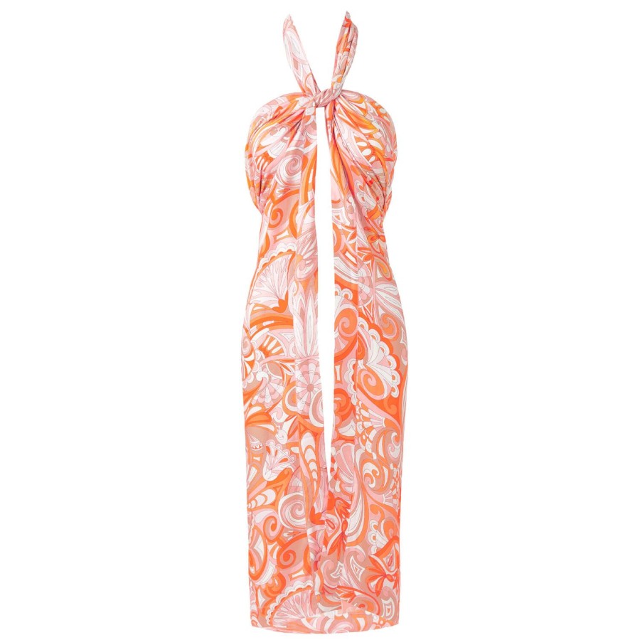 Maillots De Bain Melissa Odabash Tunique De Plage & Pareo | Pareo Ellie Mirage Orange