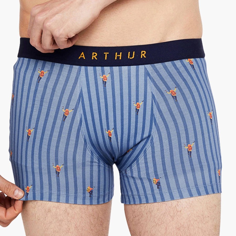 Homme Arthur Boxer Homme | Boxer Homme En Coton Bleu