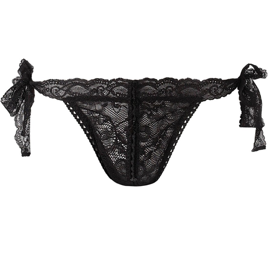 Culottes Aubade | Slip Coquin Ouvrable En Dentelle Noir