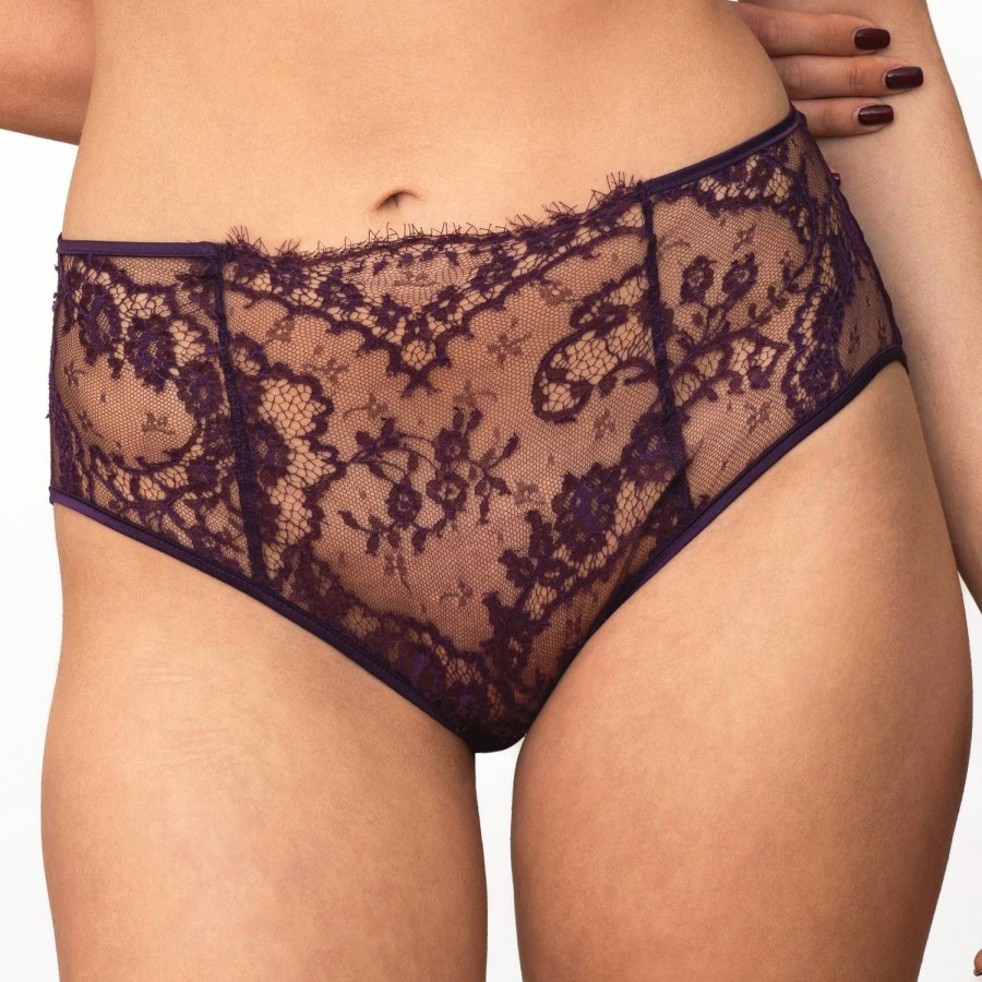 Culottes Coco de Mer | Culotte Haute Ouverte En Dentelle Amethyst