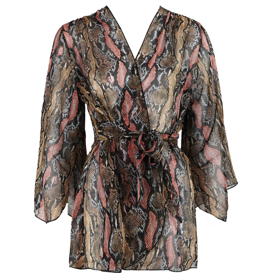 Lingerie De Nuit Fleur du Mal | Kimono En Soie Small Python Print