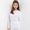 Lingerie De Nuit Oscalito | Pull En Coton Termotex Blanc