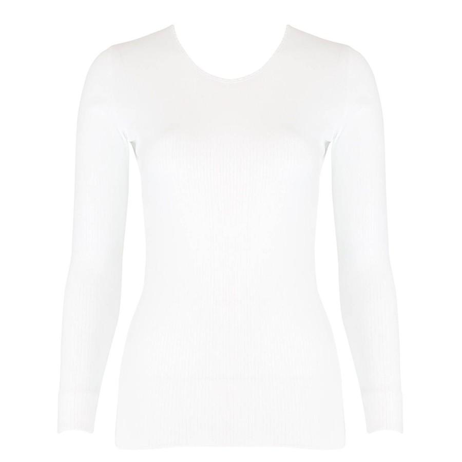 Lingerie De Nuit Oscalito | Pull En Coton Termotex Blanc