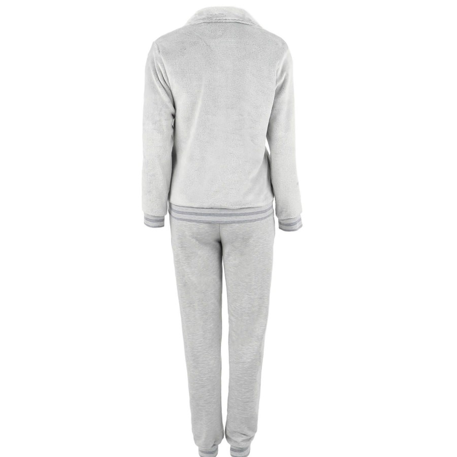 Lingerie De Nuit Canat | Pyjama Veste Gris Chine