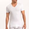 Homme Hanro T-Shirt Et Debardeur Homme | T-Shirt Col V Homme En Coton Blanc