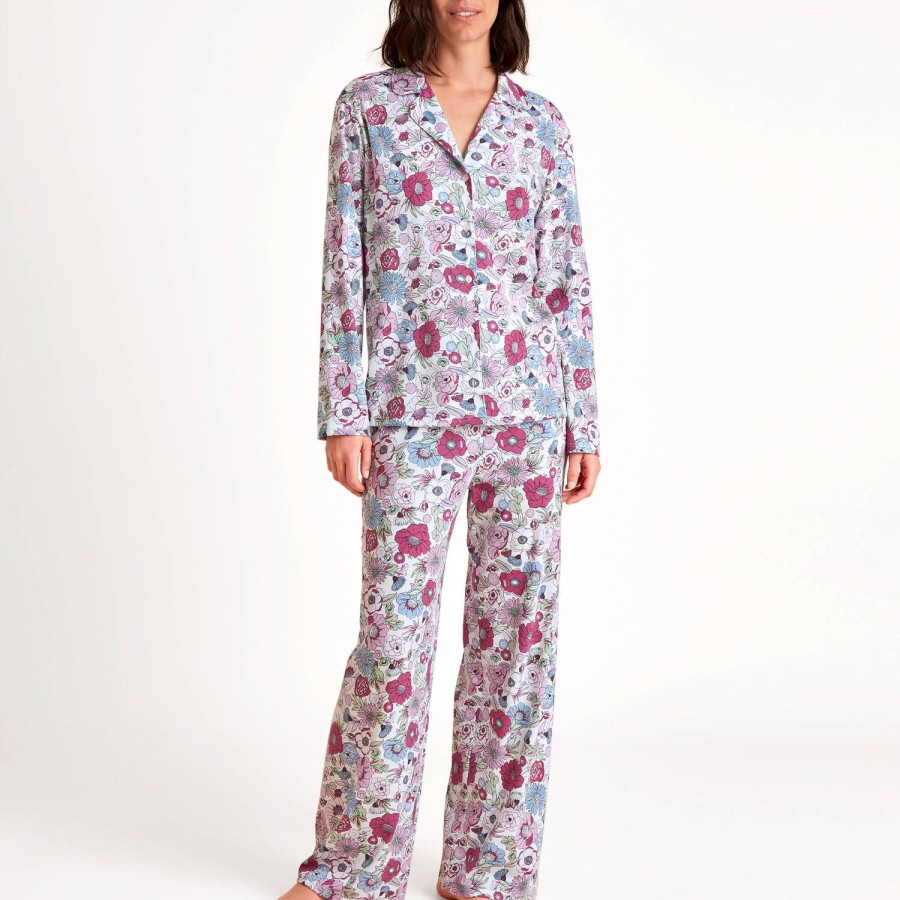 Lingerie De Nuit Calida | Pyjama En Coton Red Violet