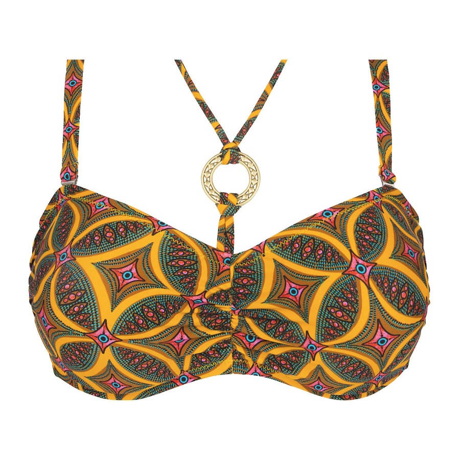 Maillots De Bain Antigel Bandeau | Haut De Maillot De Bain Bandeau Souple Jaune Africa