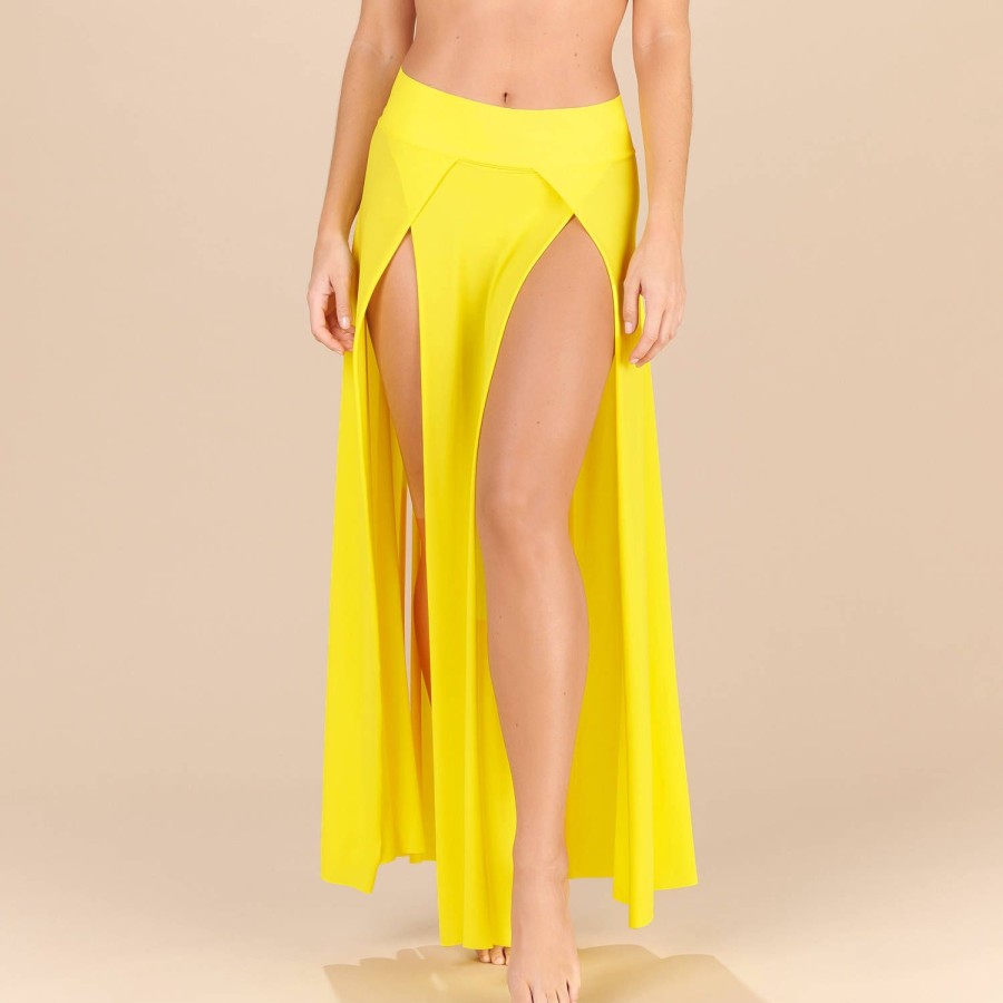 Maillots De Bain Pain de Sucre Robe De Plage | Jupe De Plage Longue Jax Citron