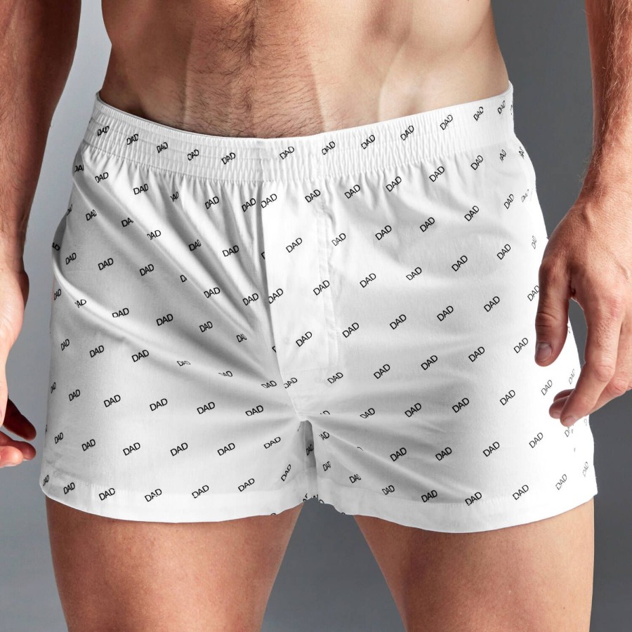 Homme Ron Dorff Calecon Homme | Calecon Imprime Dad Homme En Coton Blanc