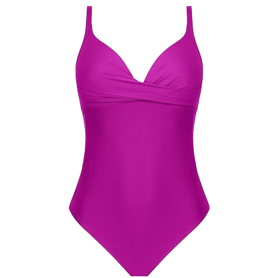 Maillots De Bain Antigel Autres Formes | Maillot De Bain 1 Piece Coques Bonnets Profonds Sans Armatures Mer Amethyste