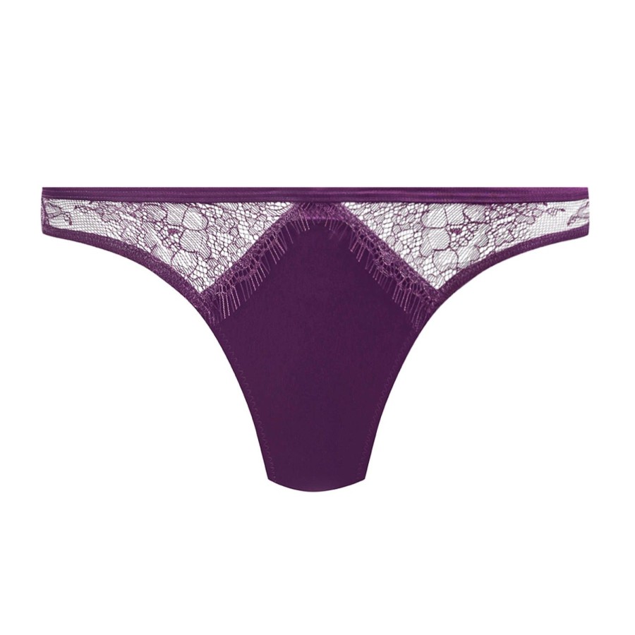 Culottes Maison Close | Slip Ouvert En Dentelle Violet