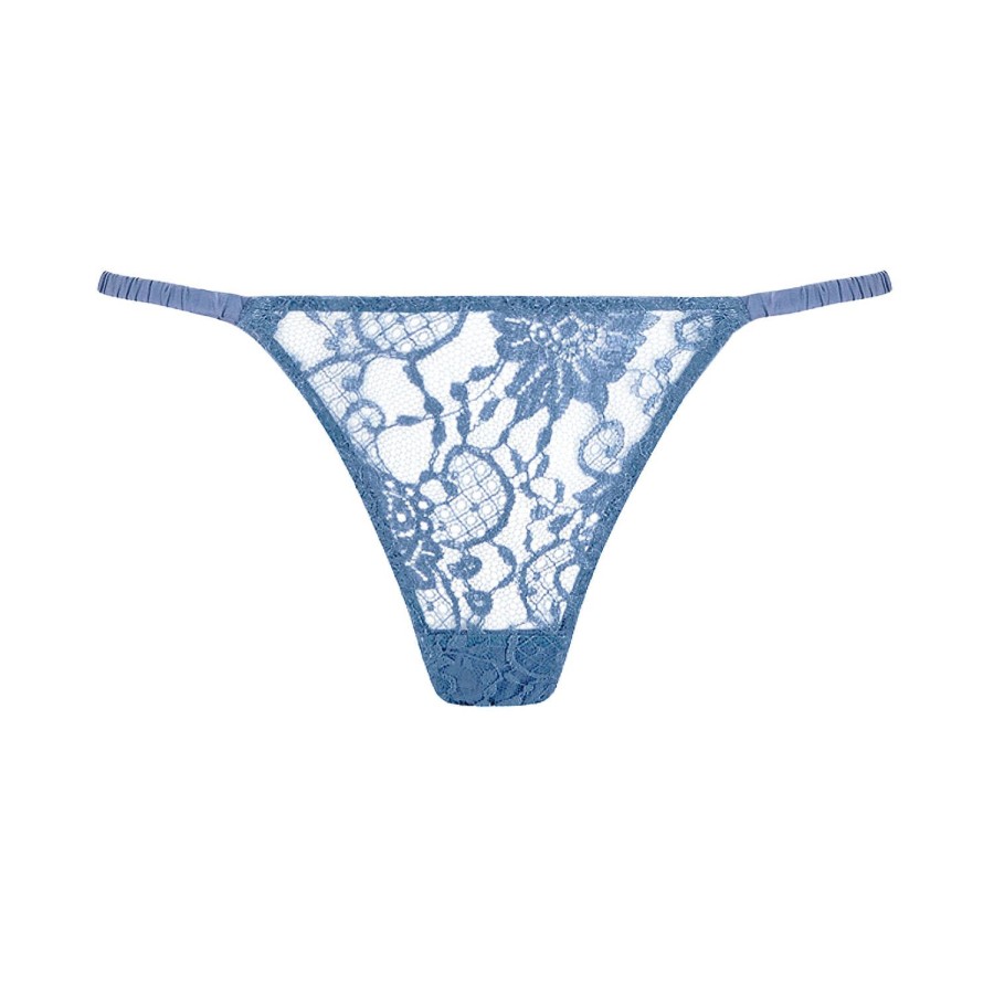 Culottes Coco de Mer | Slip Bresilien En Dentelle Sky Blue