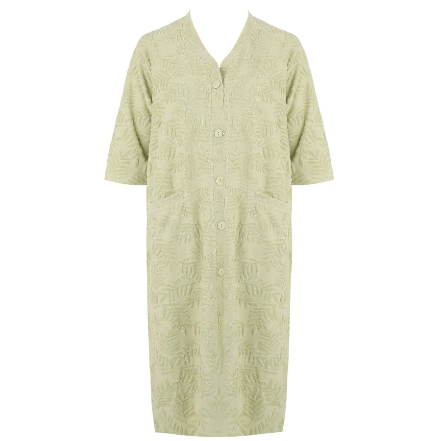 Lingerie De Nuit Canat | Robe De Chambre En Coton Olive