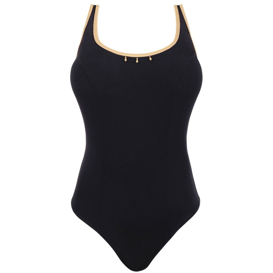 Maillots De Bain Empreinte Nageur | Maillot De Bain 1 Piece Nageur Sans Armatures Noir