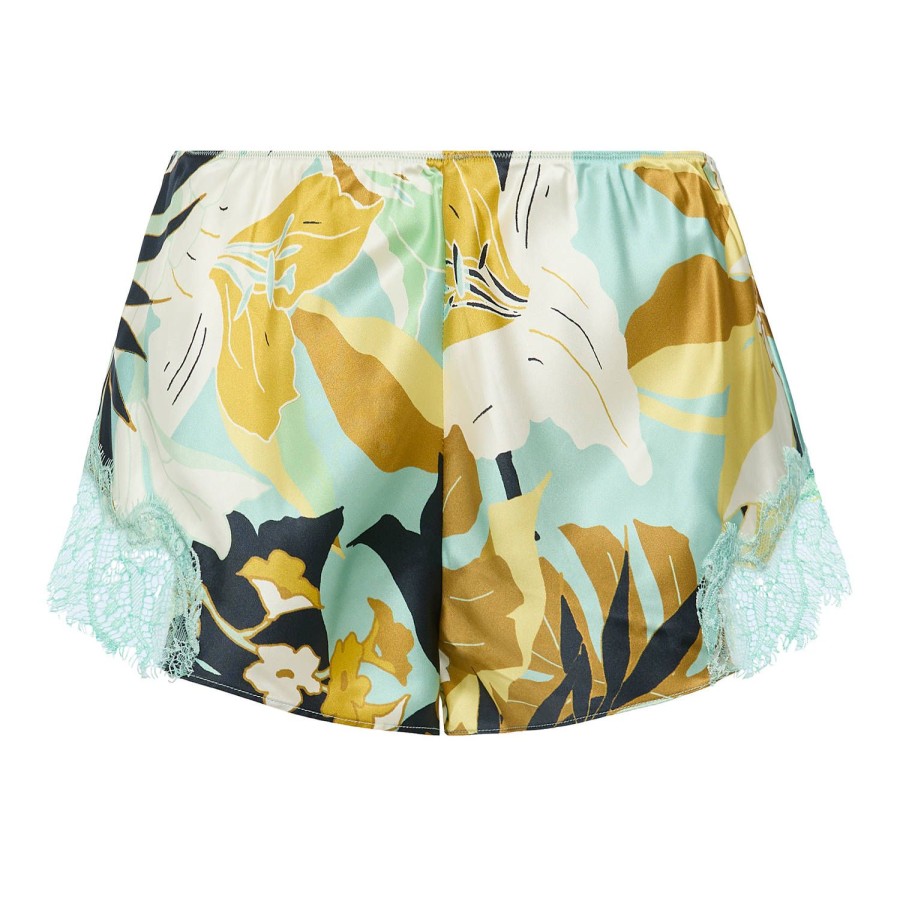 Lingerie De Nuit Sainted Sisters | Short En Soie Havana Tropical Turquoise