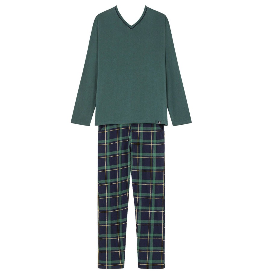 Homme Arthur Pyjama Homme | Pyjama Col V Homme En Coton Marine