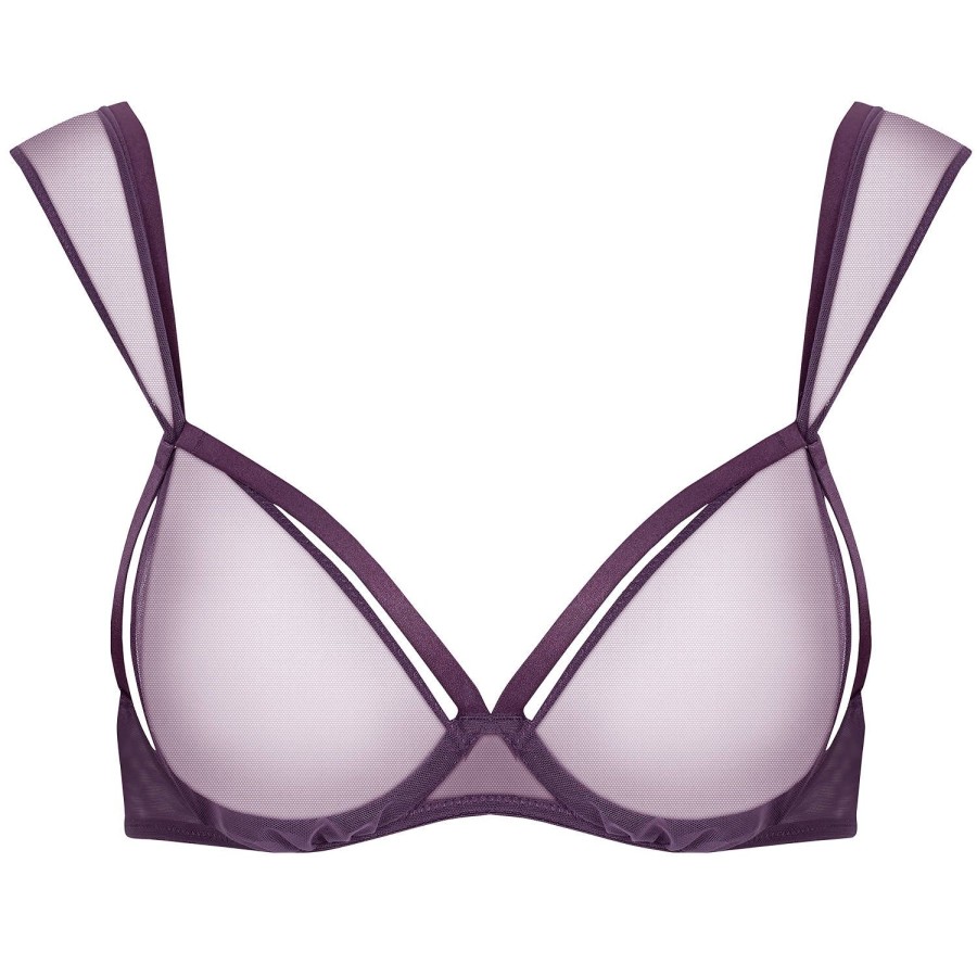 Soutiens-Gorge Maison Close | Soutien-Gorge Ouvert Foulards Amovibles Orchidee Violette