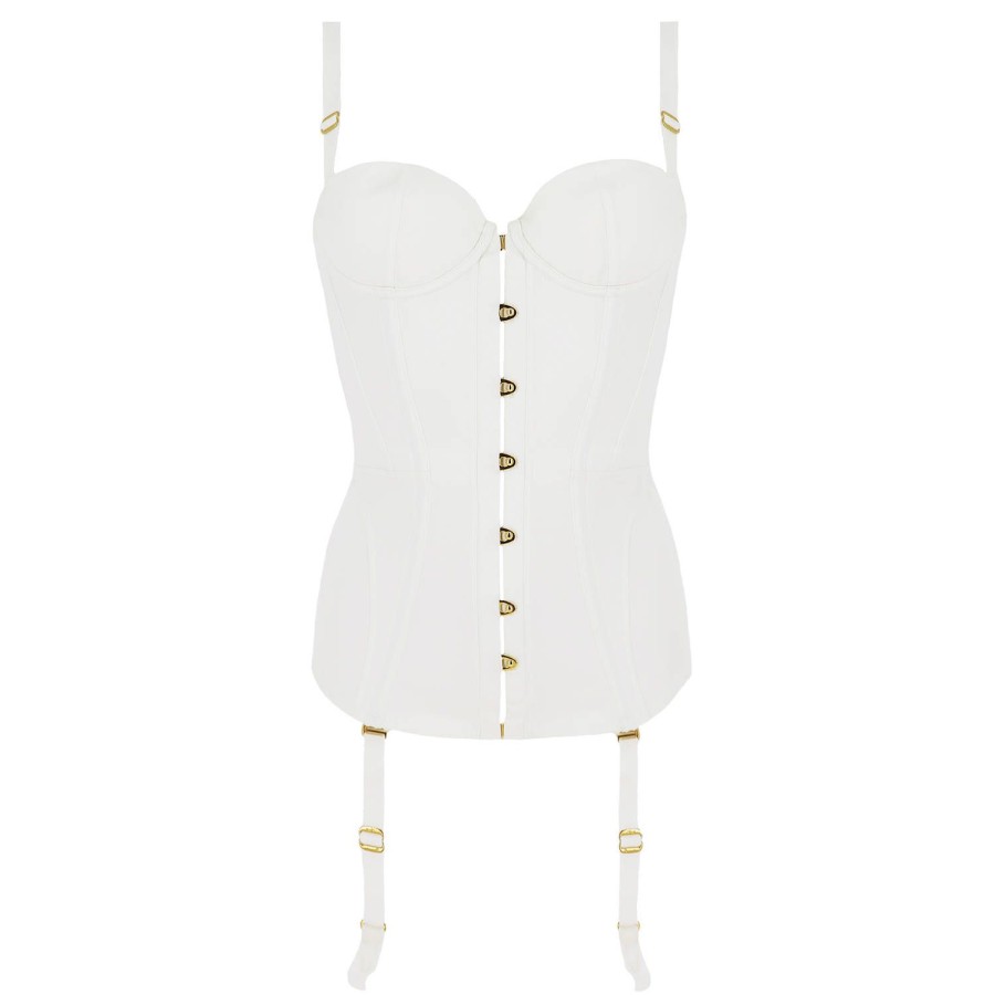 Lingerie Agent Provocateur | Corset En Satin Ivory