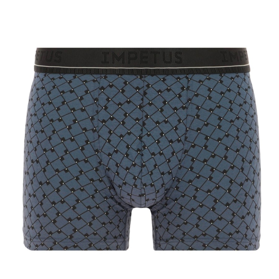 Homme Impetus Boxer Homme | Boxer Logo Tisse Homme En Coton Et Modal Bleu