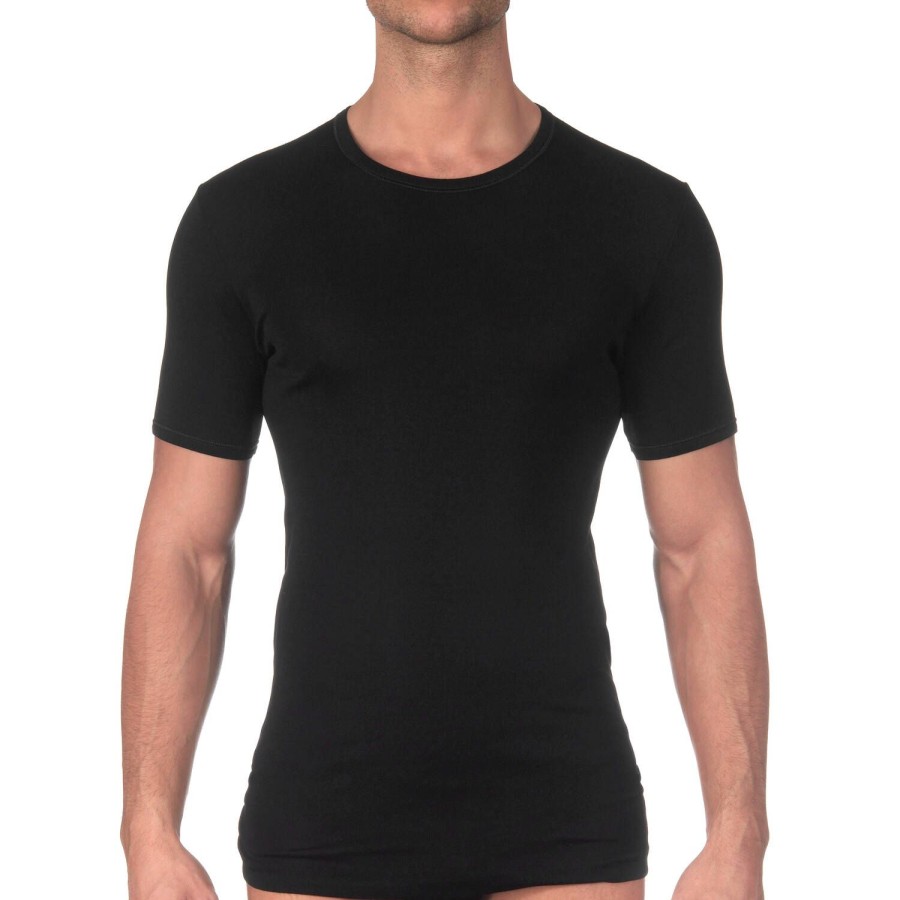 Homme Oscalito T-Shirt Et Debardeur Homme | T-Shirt Homme En Coton Fil D'Ecosse Noir