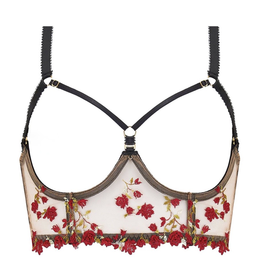 Soutiens-Gorge Edge o' Beyond | Soutien-Gorge Ouvert Bustier Red Roses