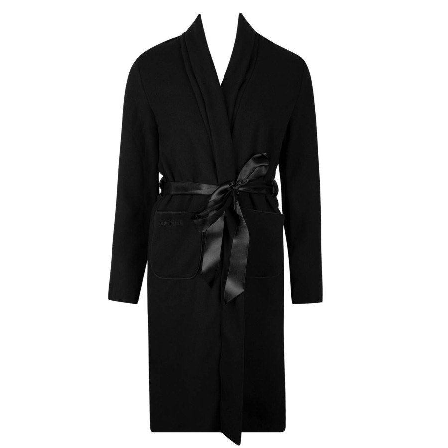 Lingerie De Nuit Antigel | Robe De Chambre Noir Polaire