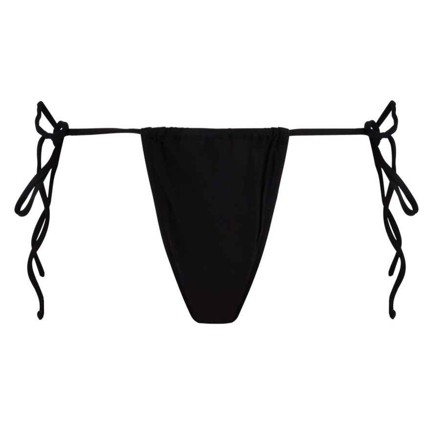 Maillots De Bain Antigel Bresilien / Tanga | Bas De Maillot De Bain String Coulissant Noir