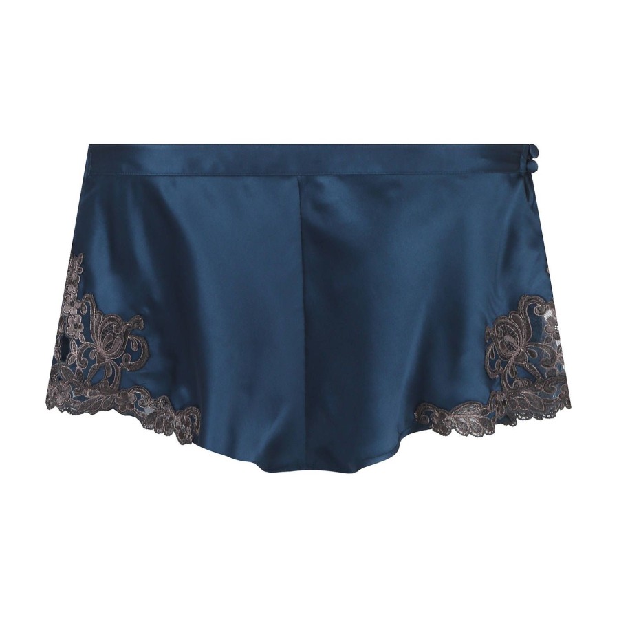 Lingerie De Nuit La Perla | Short En Soie Bleu/Gris