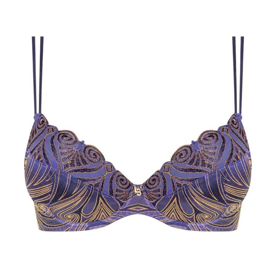 Soutiens-Gorge Louisa Bracq | Soutien-Gorge Push-Up Bleu Solitaire