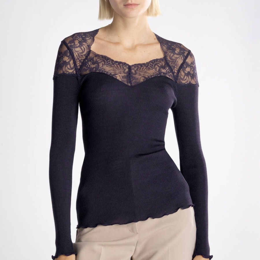 Lingerie De Nuit Oscalito | Pull En Laine Merinos Et Soie Mirtillo