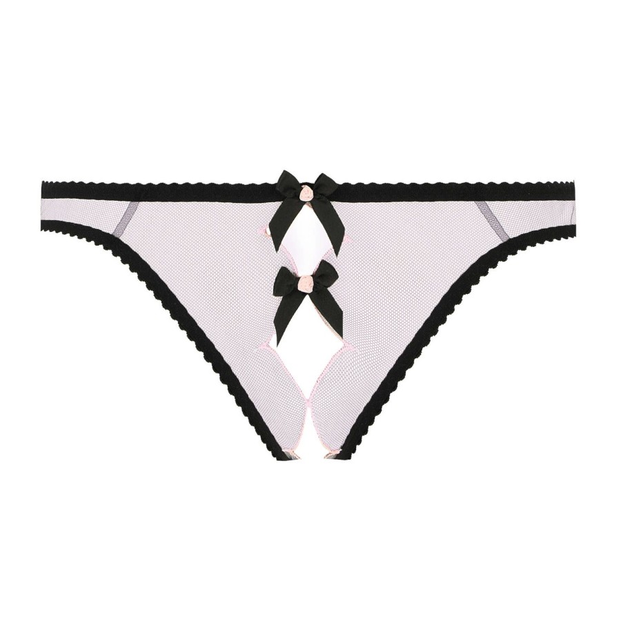 Culottes Agent Provocateur | Slip Ouvert Noir/Rose